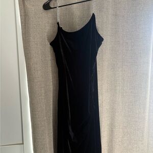 Joe Fresh Black Strapless Dress with Silver Chain Straps